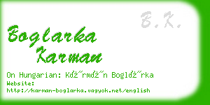 boglarka karman business card